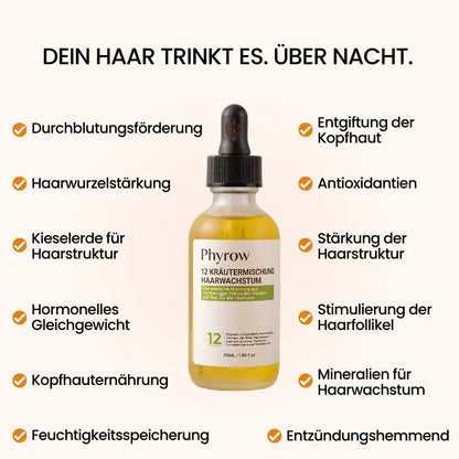 Phyrow 12-in-1 Haarwachstums-Serum | Nächtliche Kopfhautpflege